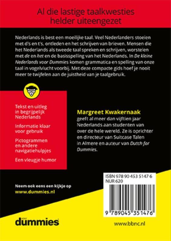 Achterkant van De kleine Nederlands voor Dummies