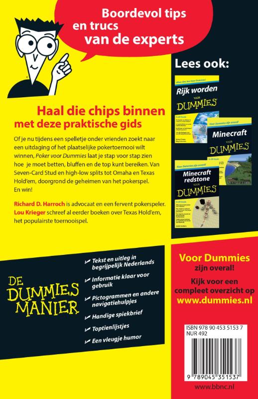 Achterkant van Poker voor dummies
