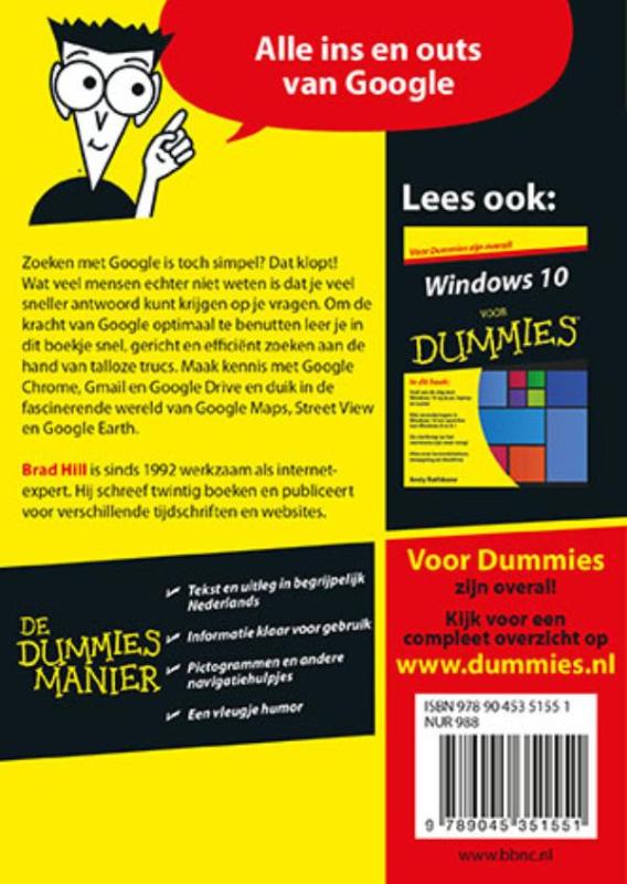 Achterkant van De kleine Google voor Dummies