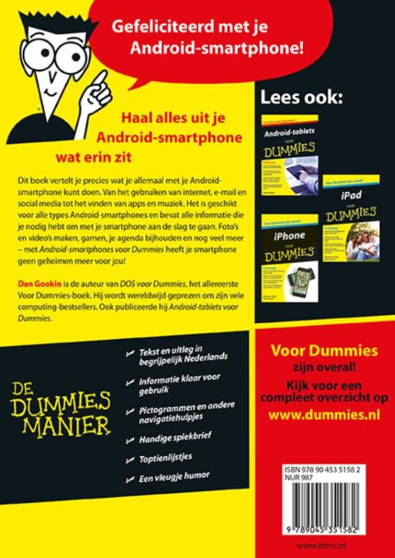 Achterkant van Android-smartphones voor Dummies