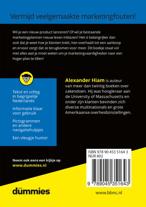 Achterkant van De kleine marketing voor Dummies