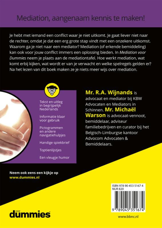 Achterkant van Mediation voor Dummies