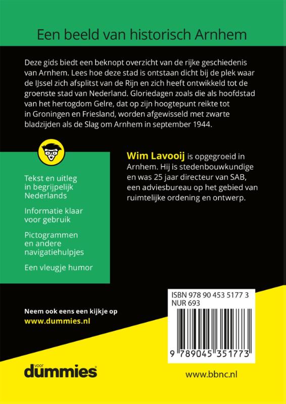 Achterkant van De kleine geschiedenis van Arnhem voor Dummies