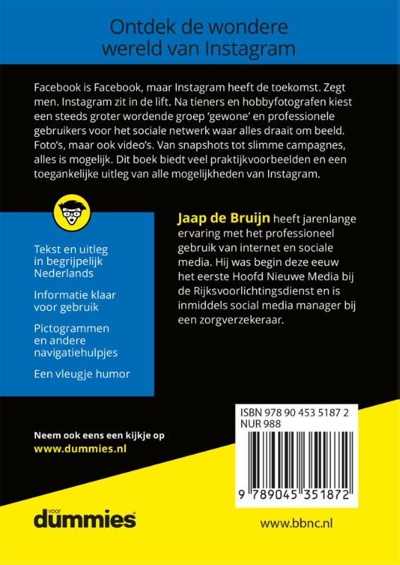Achterkant van De kleine Instagram voor dummies