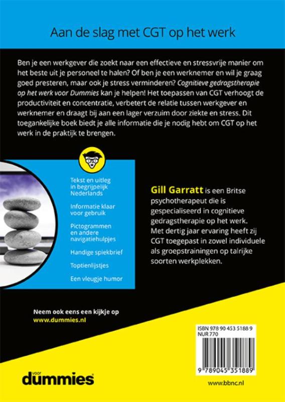 Achterkant van Cognitieve gedragstherapie op het werk voor dummies