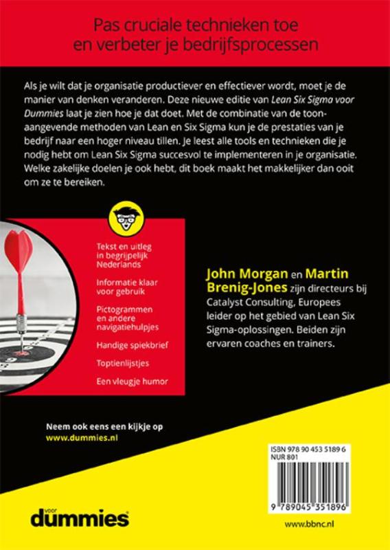 Achterkant van Lean Six Sigma voor dummies