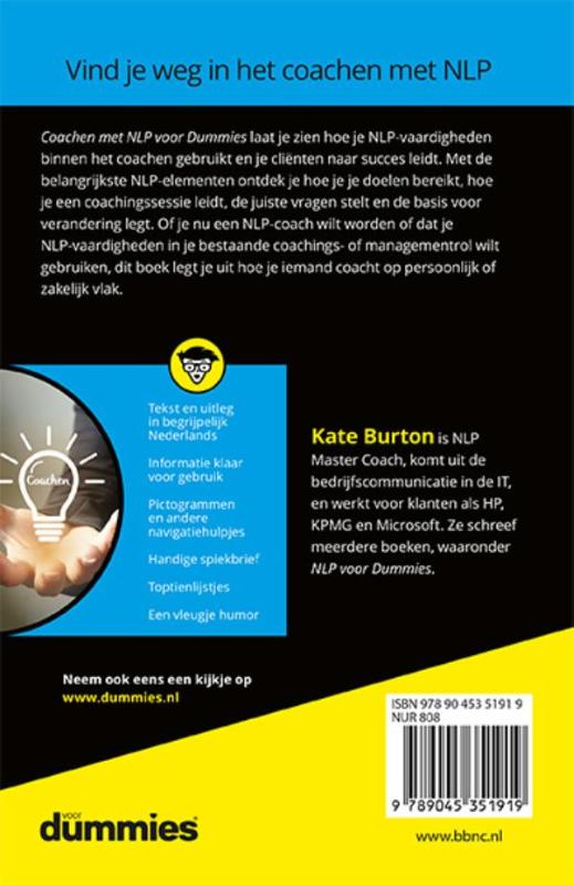 Achterkant van Coachen met NLP voor dummies