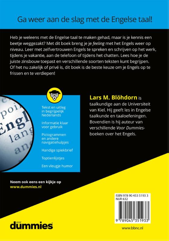 Achterkant van Je Engels opfrissen voor Dummies