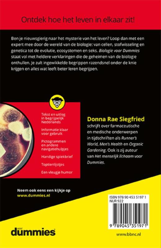 Achterkant van Biologie voor Dummies