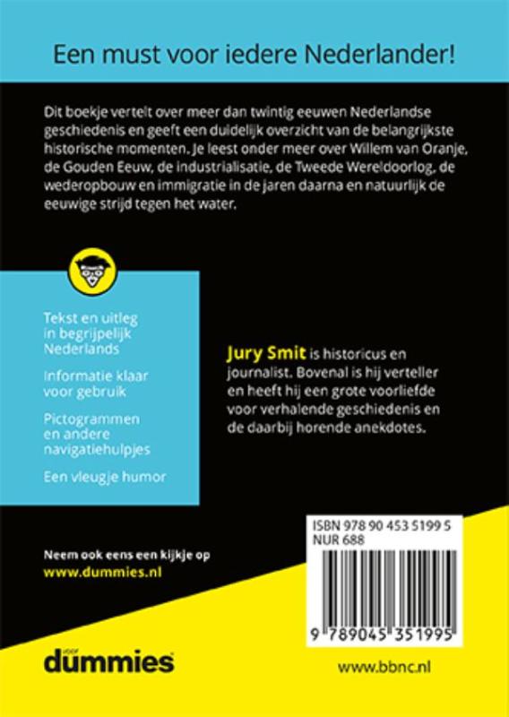 Achterkant van De kleine geschiedenis van Nederland voor Dummies