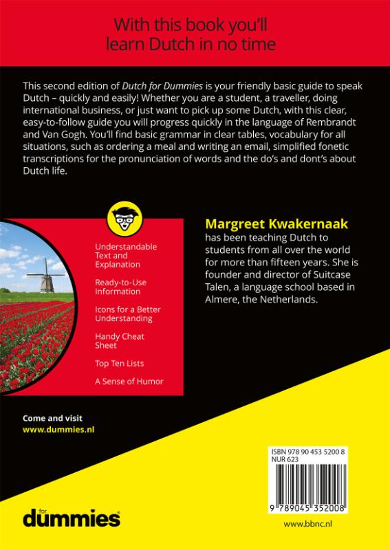 Achterkant van Dutch for Dummies