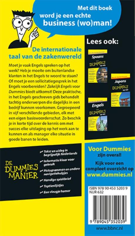 Achterkant van Zakelijk Engels voor dummies