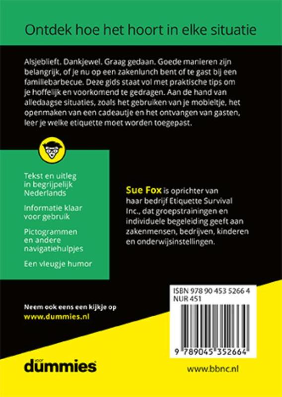 Achterkant van De kleine etiquette voor dummies