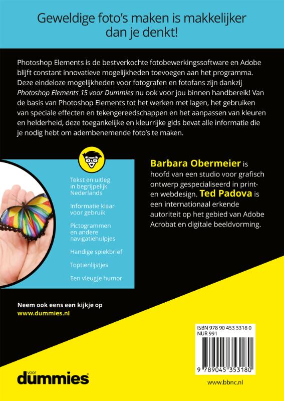 Achterkant van Photoshop Elements 15 voor Dummies