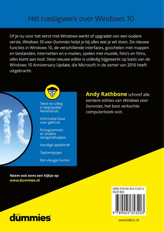 Achterkant van Windows 10 voor dummies