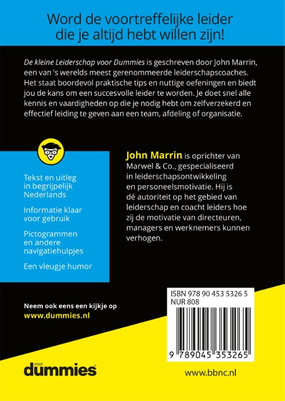 Achterkant van De kleine leiderschap voor dummies
