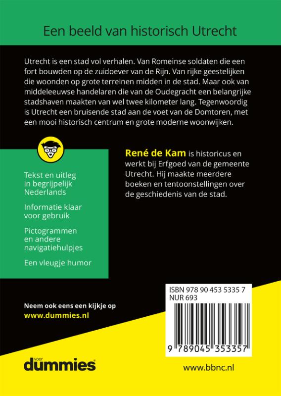 Achterkant van De kleine geschiedenis van Utrecht voor dummies