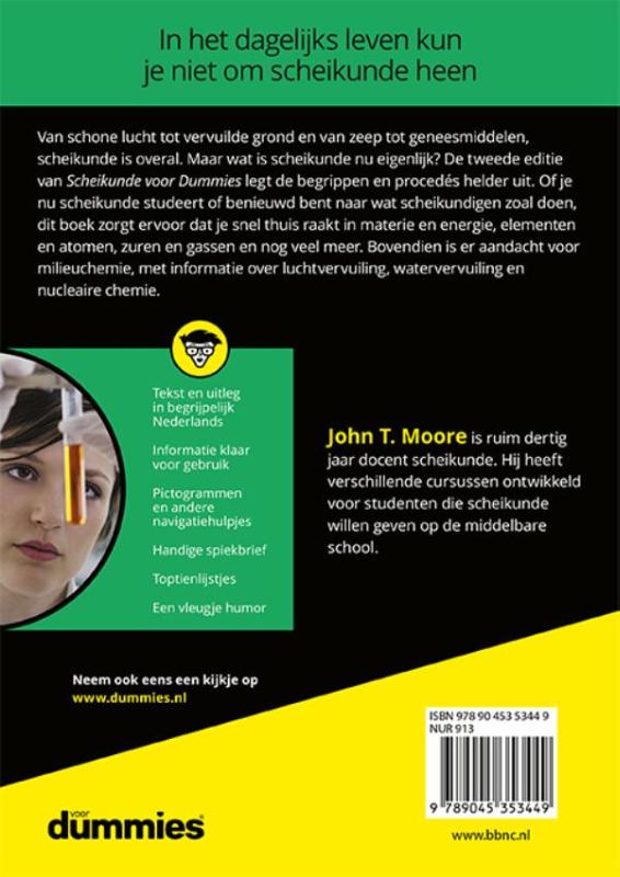 Achterkant van Scheikunde voor Dummies