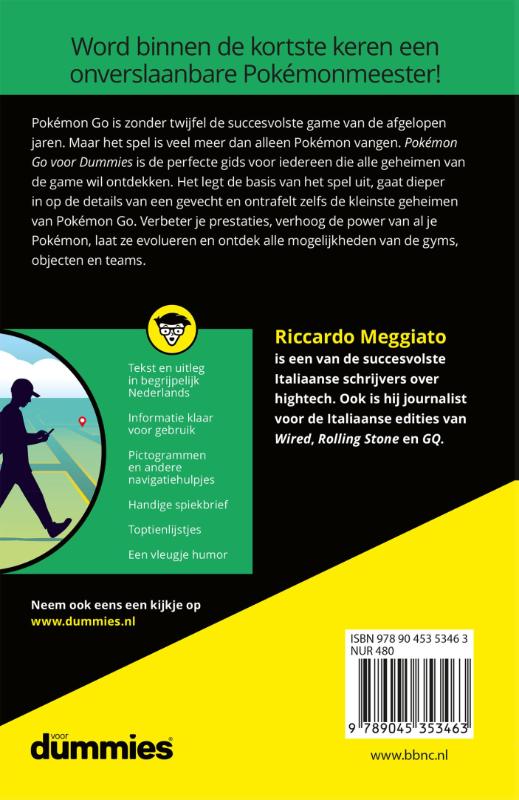Achterkant van Pokémon Go voor Dummies