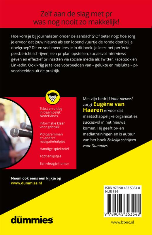 Achterkant van PR voor dummies