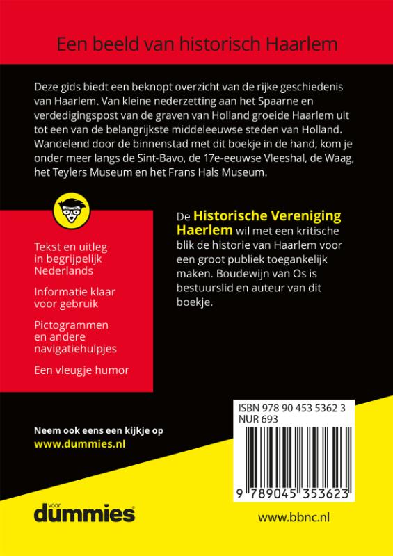 Achterkant van De kleine Geschiedenis van Haarlem voor Dummies