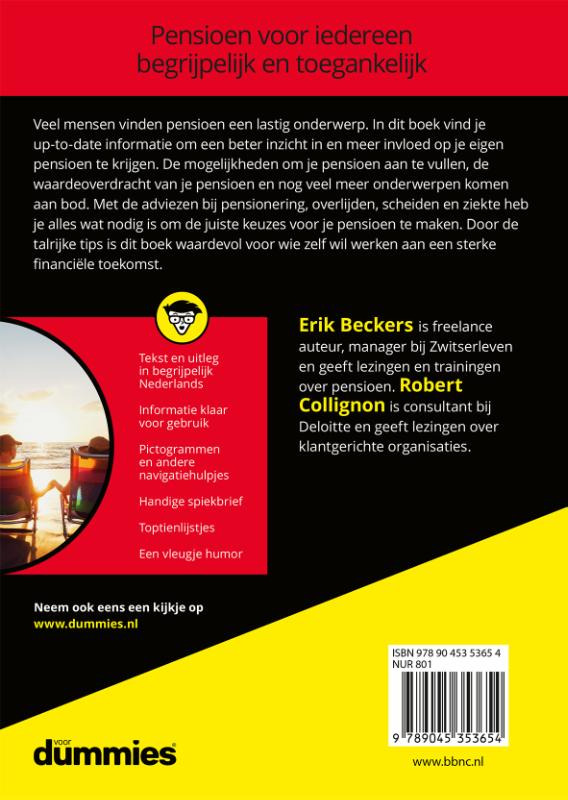 Achterkant van Pensioen voor Dummies