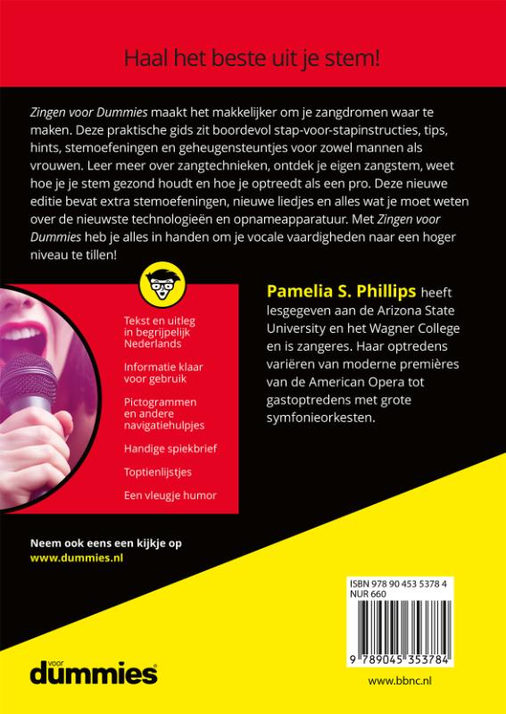 Achterkant van Zingen voor dummies