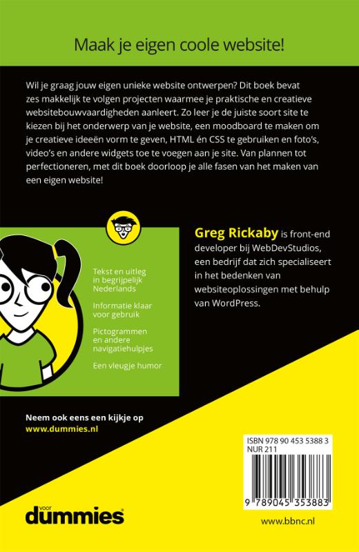 Achterkant van Een website maken voor kids voor Dummies