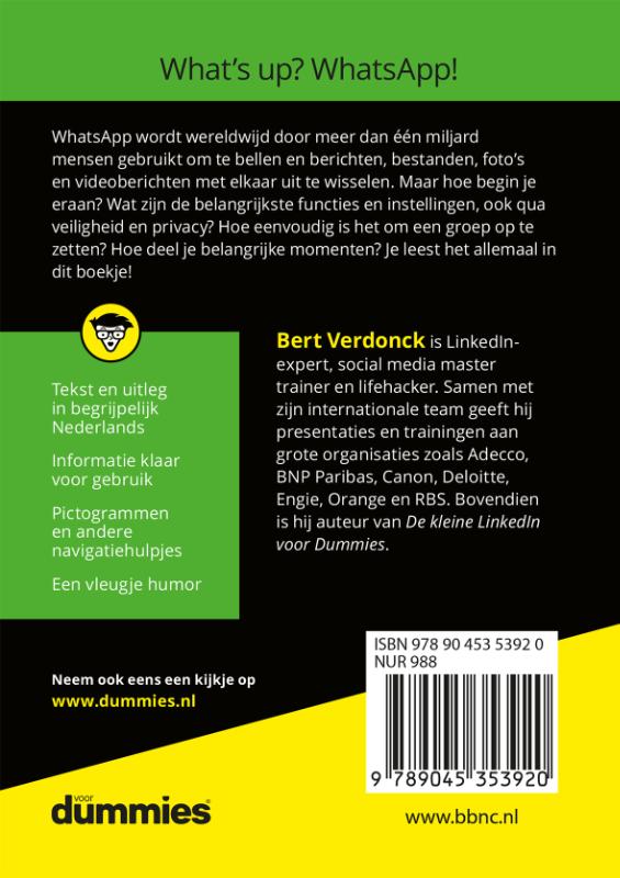 Achterkant van De kleine WhatsApp voor dummies