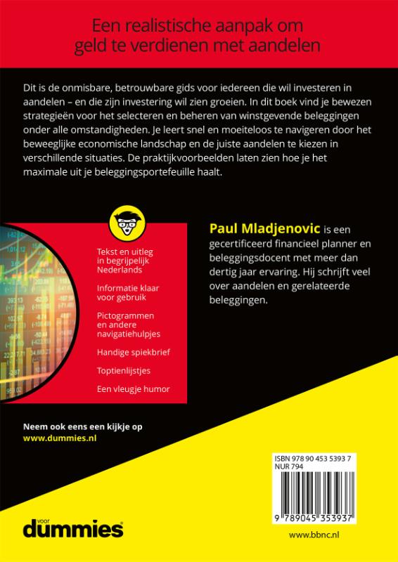 Achterkant van Beleggen in aandelen voor dummies