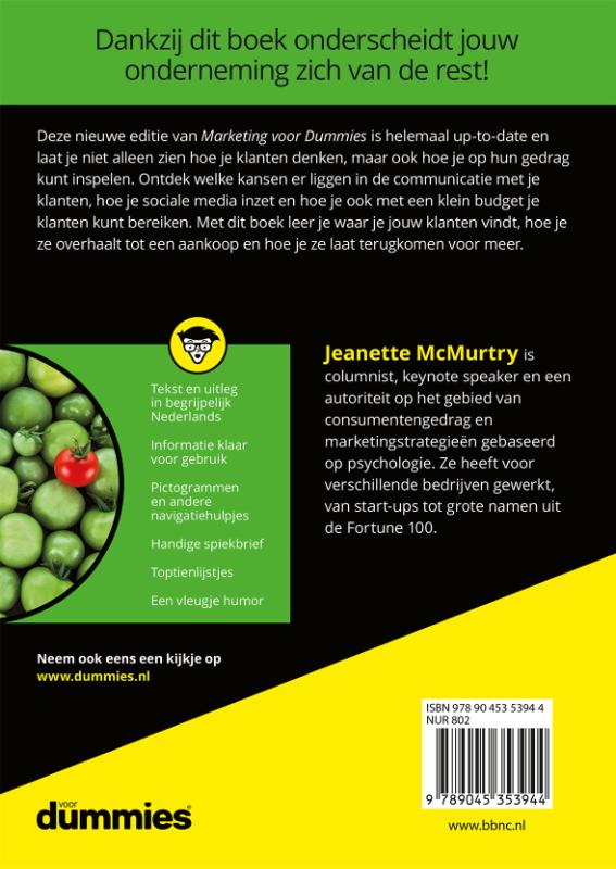 Achterkant van Marketing voor dummies
