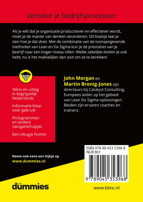 Achterkant van De kleine Lean Six Sigma voor dummies