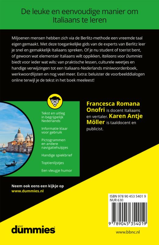 Achterkant van Italiaans voor dummies