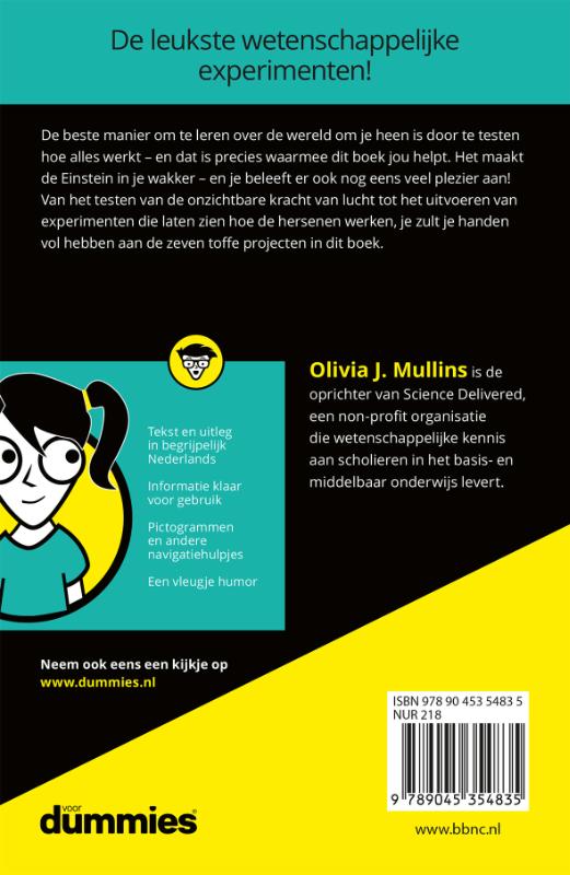 Achterkant van Experimenteren met wetenschap voor kids voor Dummies
