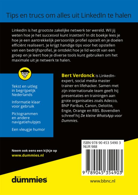 Achterkant van De kleine LinkedIn voor Dummies