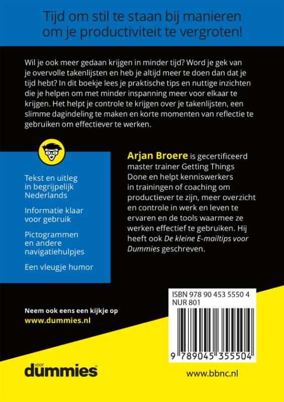 Achterkant van De kleine Productiviteitstips voor Dummies