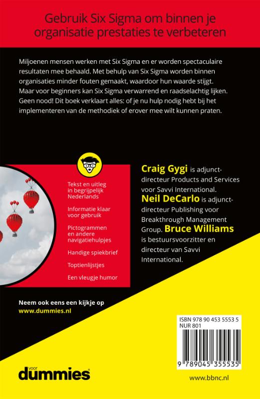Achterkant van Six Sigma voor Dummies