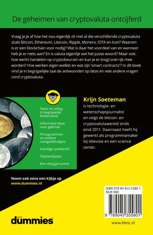 Achterkant van Cryptovaluta voor Dummies