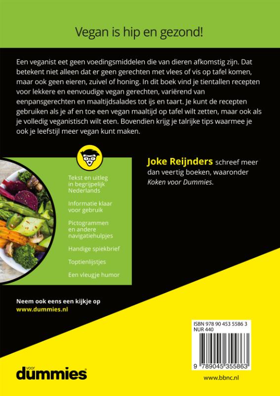Achterkant van Vegan voor Dummies