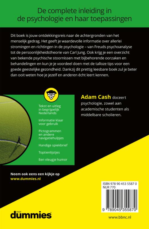 Achterkant van Psychologie voor Dummies