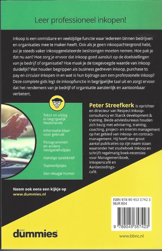 Achterkant van Inkopen voor Dummies