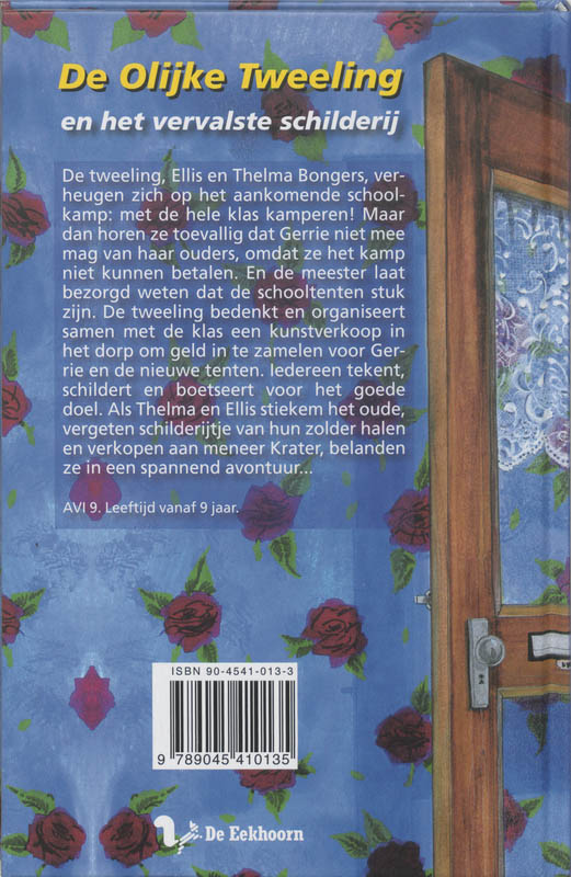 Achterkant van De olijke tweeling en het vervalste schilderij