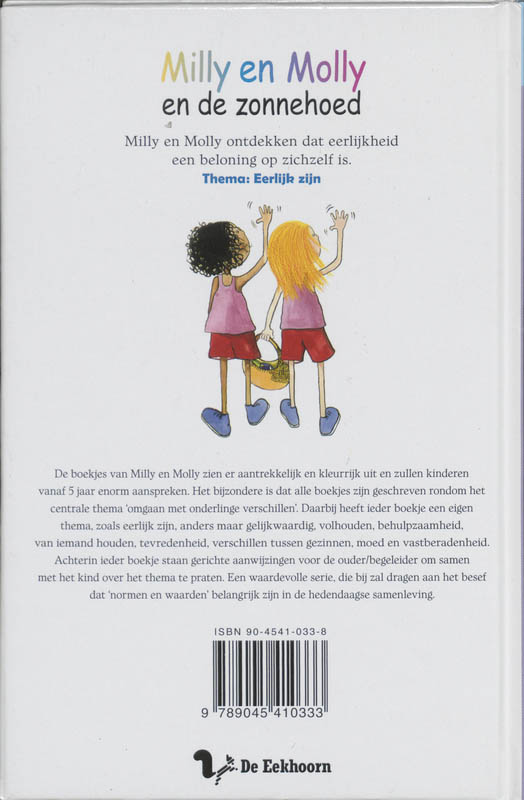 Achterkant van Milly en Molly en de zonnehoed