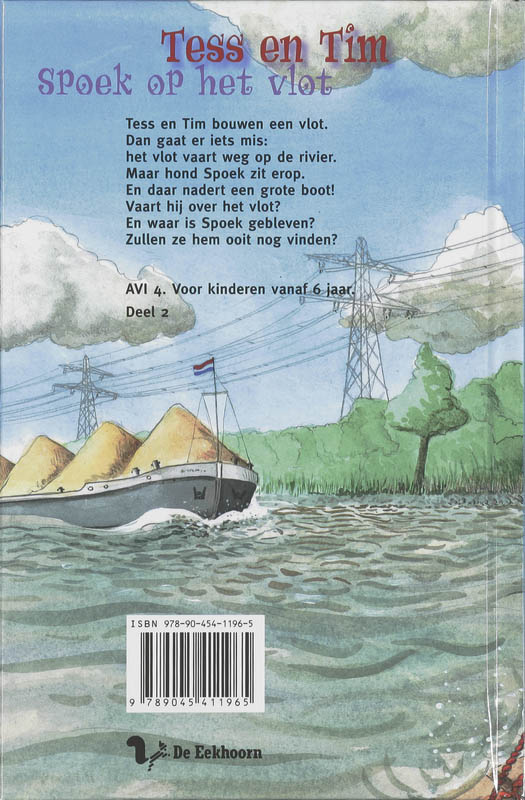 Achterkant van Spoek op het vlot