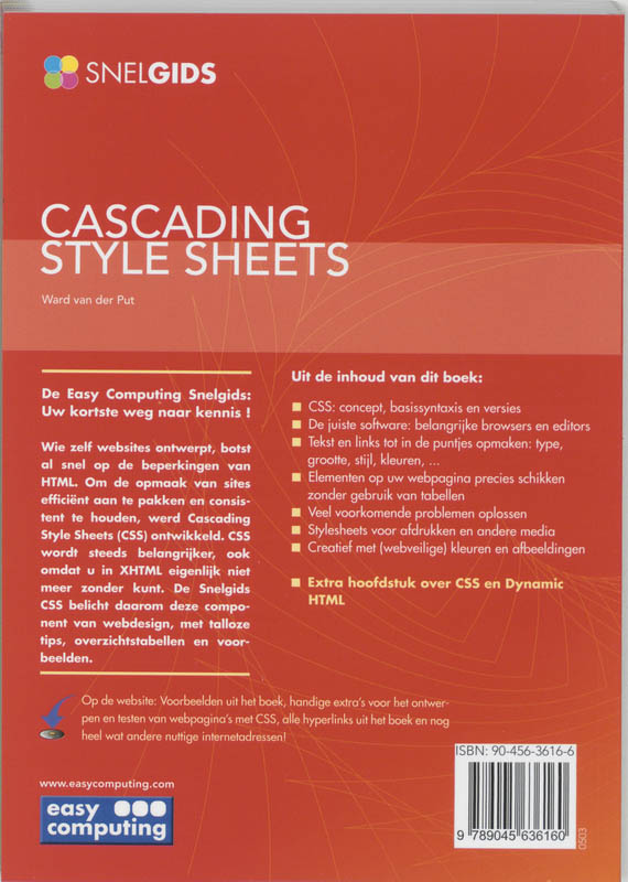 Achterkant van Snelgids Cascading Style Sheets