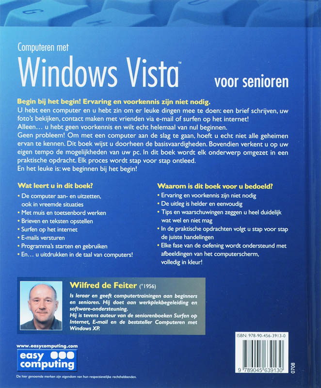 Achterkant van Computeren met Windows Vista voor senioren
