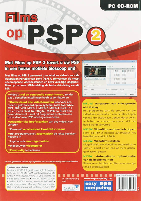 Achterkant van Films op PSP 2