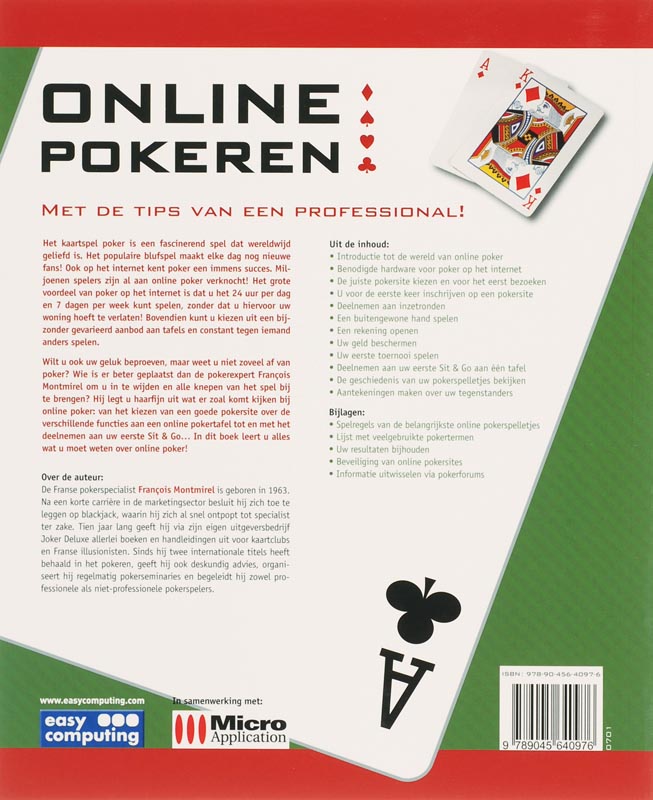 Achterkant van Online Pokeren