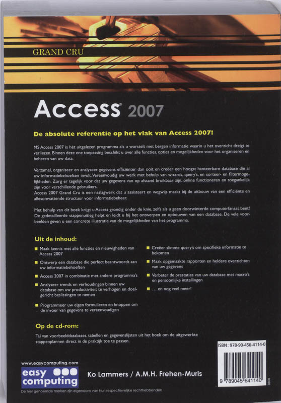 Achterkant van ACCES 2007 Grand Cru