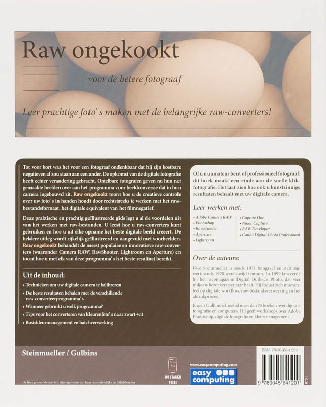 Achterkant van RAW ongekookt